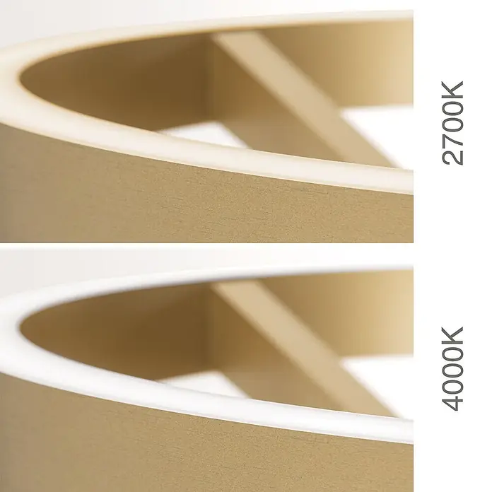 Orion Leuchten LED-Stehleuchte - 40 W, Höhe: 180 cm - Goldfarbene Leuchte mit 2700K warmem und 4000K kaltem Weißlicht.