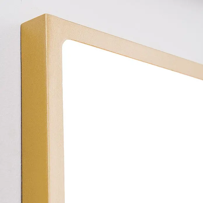 Orion Leuchten LED-Deckenleuchte rund -  - Goldener Metallrahmen mit abgerundeten Innenecken.