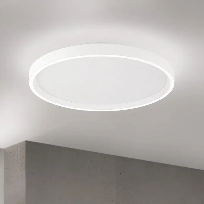 Orion Leuchten Deckenleuchte Masca Weiß 2750 lm -  - Weiße runde LED-Deckenleuchte mit indirekter und diffuser Beleuchtung.