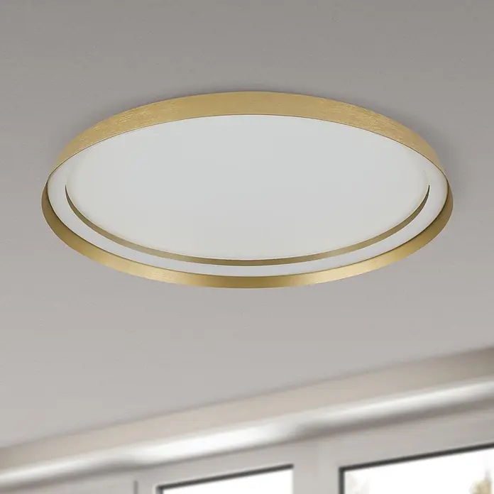 Orion Leuchten LED-Deckenleuchte rund -  - Moderne goldene Deckenleuchte mit weißem, rundem Diffusor.