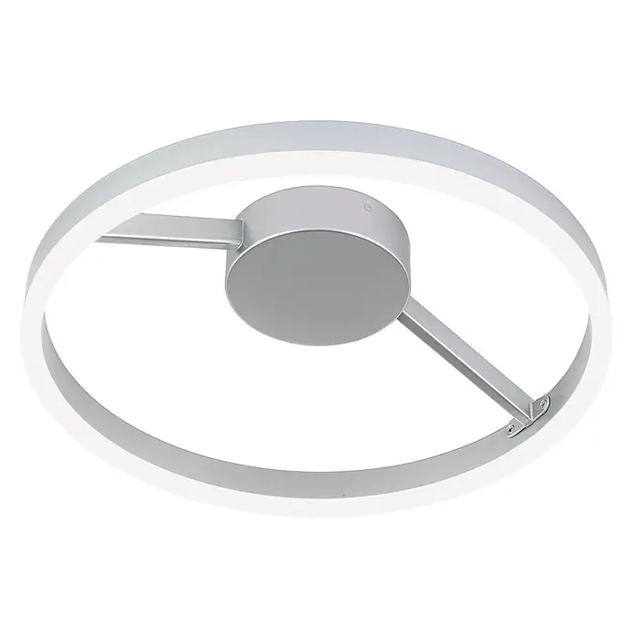 Orion Leuchten LED-Deckenleuchte rund -  - Silberne runde LED-Deckenleuchte mit modernem Design und integriertem Lichtstreifen.