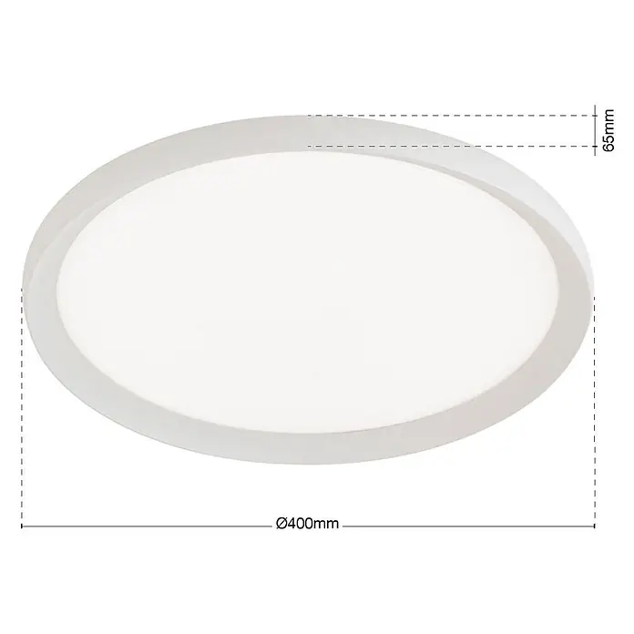 Orion Leuchten LED-Deckenleuchte rund -  - Weiße runde LED-Deckenleuchte, Ø400mm x 65mm, mit diffuser Beleuchtung.