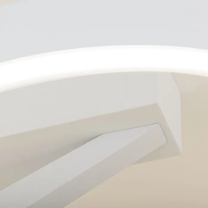 Orion Leuchten LED-Deckenleuchte rund -  - Weißes, texturiertes LED-Lichtband mit beleuchtetem Lichtstreifen.
