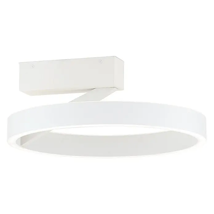 Orion Leuchten LED-Deckenleuchte rund -  - Weiße runde LED-Stromschienenleuchte mit rechteckiger Basis.