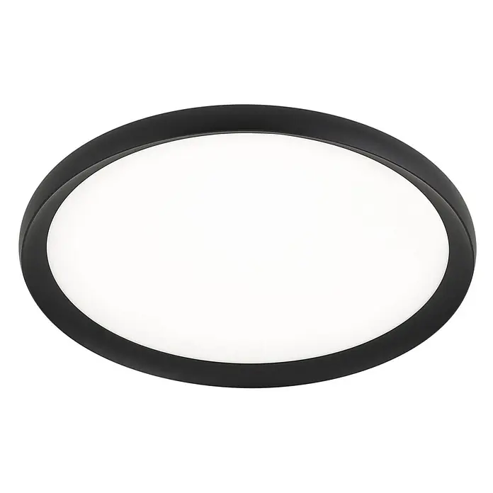 Orion Leuchten LED-Deckenleuchte rund -  - Ovale LED-Deckenleuchte mit mattem schwarzem Rahmen und weißer Abdeckung.