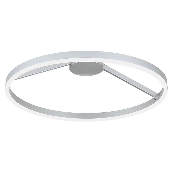 Orion Leuchten LED-Deckenleuchte rund -  - Silberne runde LED-Deckenleuchte mit beleuchtetem Innenring.