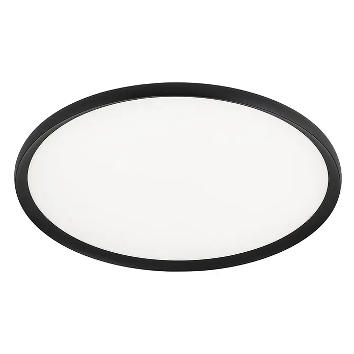 Orion Leuchten LED-Deckenleuchte rund -  - Ovale LED-Deckenleuchte mit schwarzem Rahmen und weißem Diffusor.