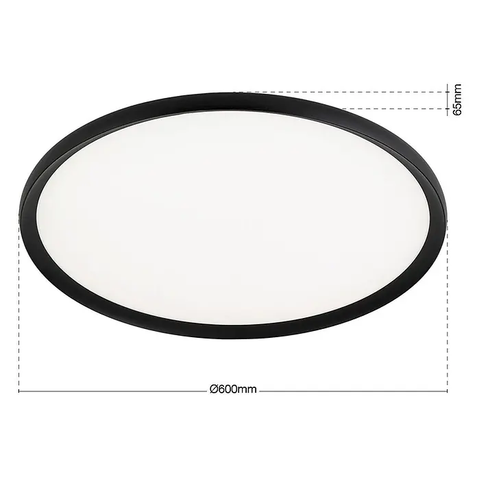 Orion Leuchten LED-Deckenleuchte rund -  - Runde, schwarze LED-Deckenleuchte, Ø 600mm, 65mm hoch.