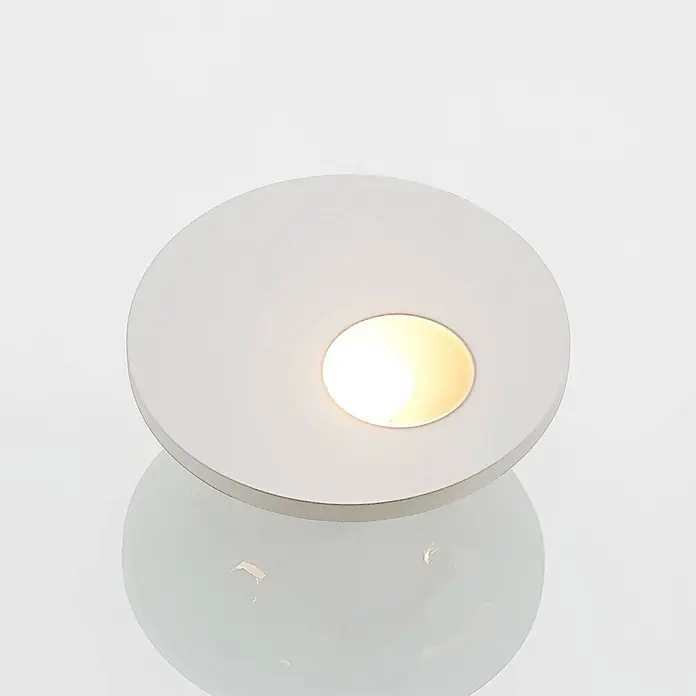 Arcchio Wandleuchte Vexi - L x B x H: 7,5 x 7,5 x 4,06 cm, weiß / opal - Runder weißer LED-Spot, warmes Licht.