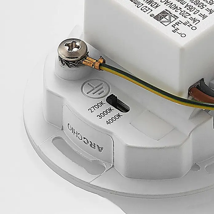 Arcchio Wandleuchte Vexi - L x B x H: 7,5 x 7,5 x 4,06 cm, weiß / opal - Weißes ARCCHIO LED Dimmer/Treiber-Modul mit Farbtemperaturwahl (2700K, 3000K, 4000K) und Erdungsanschluss.