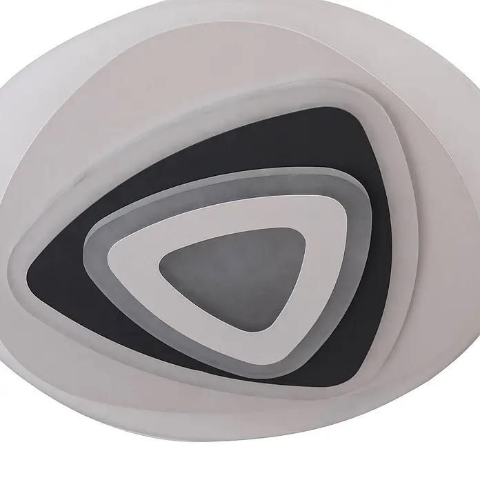 Lindby Deckenleuchte Rebeka - weiß / opal - Moderne geschichtete dreieckige Deckenleuchte in Weiß, Grau und Schwarz.
