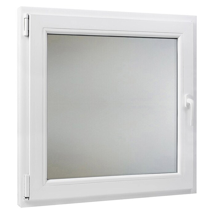 PVC prozor bez kvake  (60 x 60 cm, Smjer otvaranja: Lijevo, Bijela, Ugradbena dubina: 70 mm, Satinirano staklo) | BAUHAUS