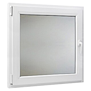 PVC prozor bez kvake (60 x 60 cm, Smjer otvaranja: Lijevo, Bijela, Ugradbena dubina: 70 mm, Satinirano staklo)