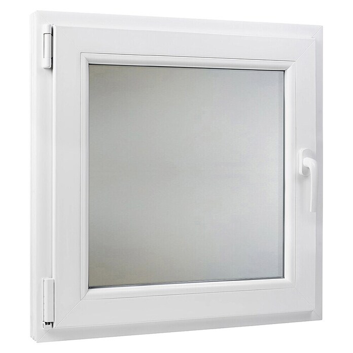 PVC prozor bez kvake  (50 x 50 cm, Smjer otvaranja: Lijevo, Bijela, Ugradbena dubina: 70 mm, Satinirano staklo) | BAUHAUS