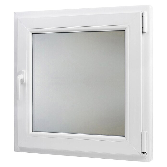 PVC prozor bez kvake  (50 x 50 cm, Smjer otvaranja: Desno, Bijela, Ugradbena dubina: 70 mm, Satinirano staklo) | BAUHAUS