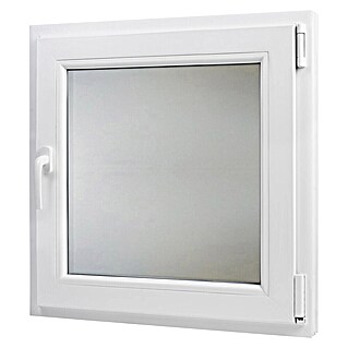 PVC prozor bez kvake (50 x 50 cm, Smjer otvaranja: Desno, Bijela, Ugradbena dubina: 70 mm, Satinirano staklo)
