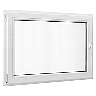 PVC prozor bez kvake (80 x 60 cm, Smjer otvaranja: Lijevo, Bijela, Ugradbena dubina: 70 mm)