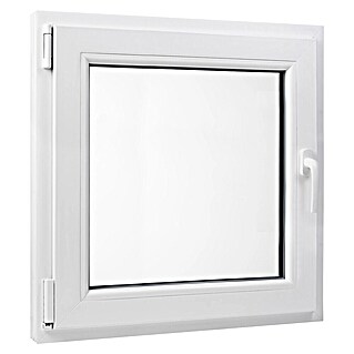 PVC prozor bez kvake (50 x 50 cm, Smjer otvaranja: Lijevo, Bijela, Ugradbena dubina: 70 mm)