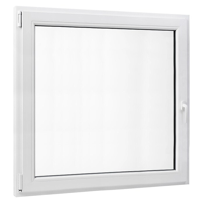 PVC prozor bez kvake  (100 x 100 cm, Smjer otvaranja: Lijevo, Bijela, Ugradbena dubina: 70 mm) | BAUHAUS