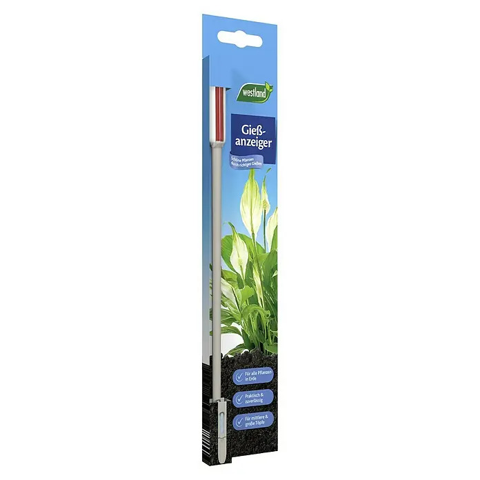 Westland Gießanzeiger - 260 mm, Geeignet für: Blumenerde, Steingrau - Das Westland Gießanzeiger-Produktbild zeigt einen Feuchtigkeitsmesser zur einfachen Kontrolle des Bewässerungsbedarfs von Pflanzen.
