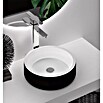 Lavabo de sobremesa Apolo (37 x 37 cm, Sin desbordamiento, Negro/Blanco) | BAUHAUS