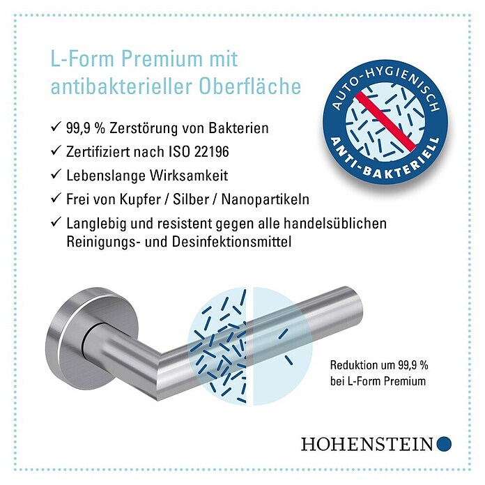 Diamond Doors Zimmertürgarnitur L-Form Premium (Edelstahl, L-Form, Profilzylinder) | BAUHAUS