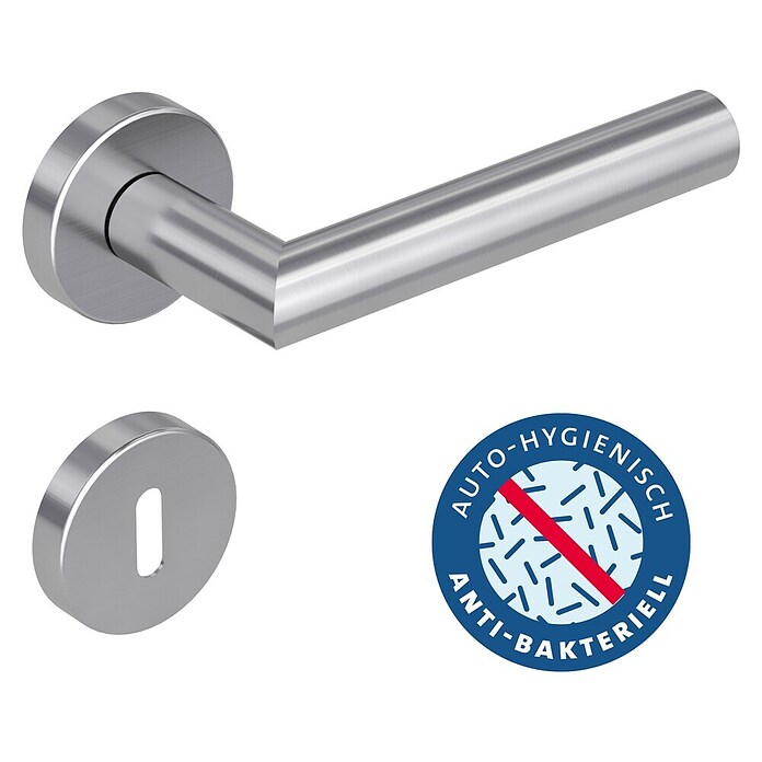 Diamond Doors Zimmertürgarnitur L-Form Premium (Edelstahl, L-Form, Buntbart) | BAUHAUS