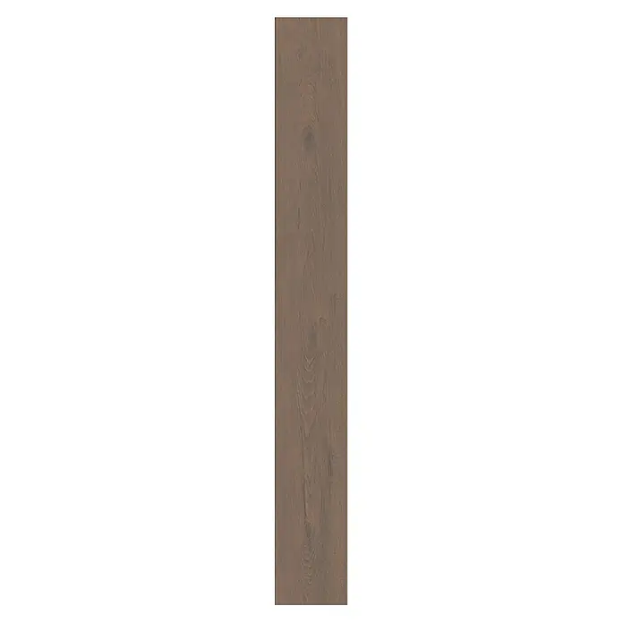 Krono Original Laminat Long Plank 8 - Dark Montanara Oak, Landhausdiele, 2.003 x 245 x 8 mm - Lange braune Holzoptik-Diele mit sichtbarer Maserung und Ästen.