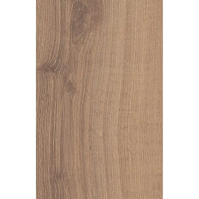Krono Original Laminat Atlantic 8 - Tan Parioli Oak, Landhausdiele, 1.288 x 195 x 8 mm - Hellbraune Holztextur mit ausgeprägter vertikaler Maserung und subtilen natürlichen Variationen, einschließlich kleiner Äste.