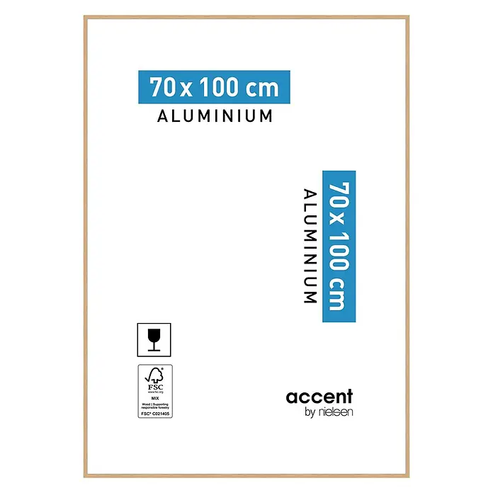 Nielsen Alurahmen Duo - 70 x 100 cm, Eiche - Aluminium-Bilderrahmen in Naturholzoptik, 70x100 cm.