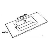 Lavabo Oporto (100 x 46 cm, Acrílico, Blanco) | BAUHAUS