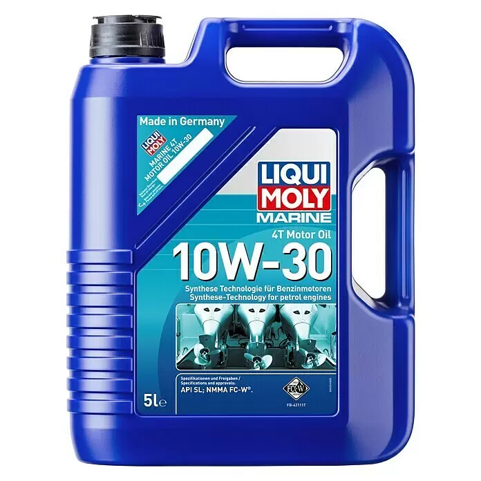 Liqui Moly Marine Aceite para motor 4T 10W-30 - Tecnología sintética, 5 l - Garrafa azul de 5L de aceite de motor Liqui Moly Marine 4T 10W-30.