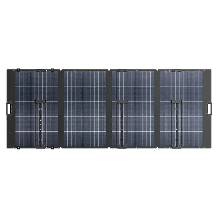 EcoFlow Solarmodul - Max. Leistung: 400 W, L x B x H: 236,5 x 105,8 x 2,5 cm - Faltbares Solarpanel mit dunkelblauen Zellen und schwarzem Gehäuse, zur tragbaren Stromerzeugung konzipiert.