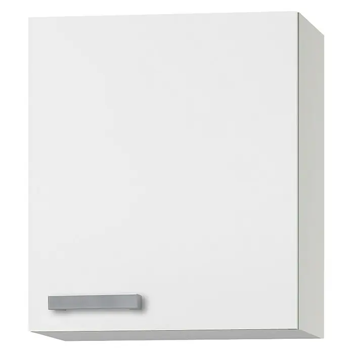 Optifit Oslo Hängeschrank - 34,6 x 50 x 57,6 cm, Weiß - Ein stilvoller weißer Hängeschrank mit einem modernen Griff. Ideal für Küche oder Bad, bietet er praktischen Stauraum.