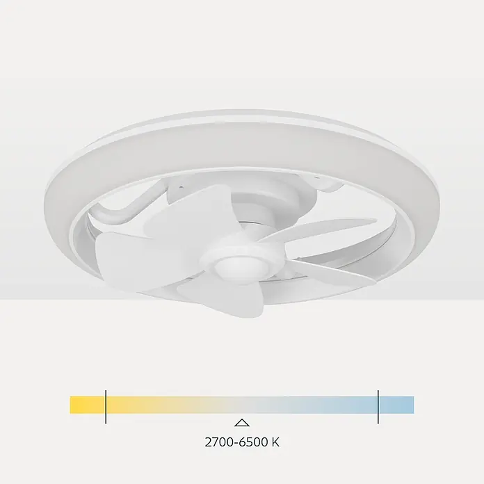 Eglo Deckenventilator Fernandina - Weiß, 38 cm, 30 W, RGB - Moderner weißer Deckenventilator mit integriertem LED-Lichtring und einstellbarer Farbtemperatur.