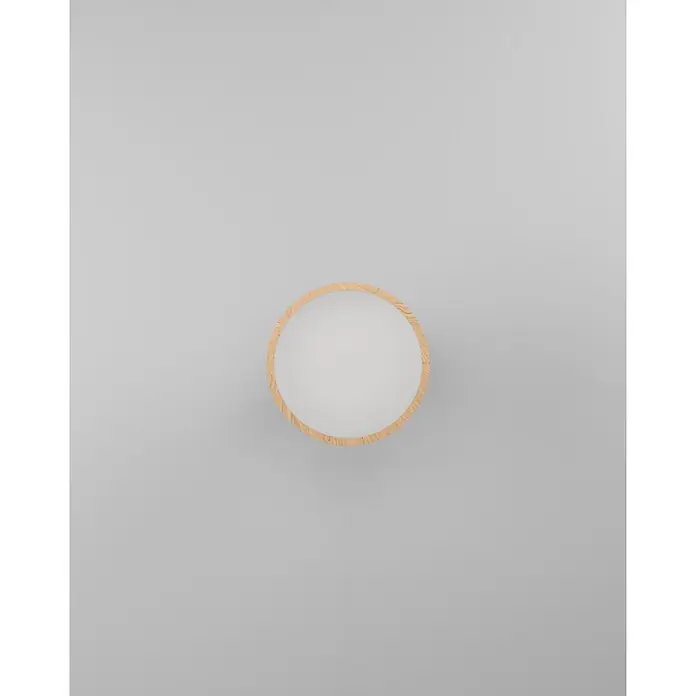 Eglo Deckenventilator Malpica - Weiß, Eiche, 63 cm - Runde Holzrahmen-Leuchte mit weißem Diffusor.