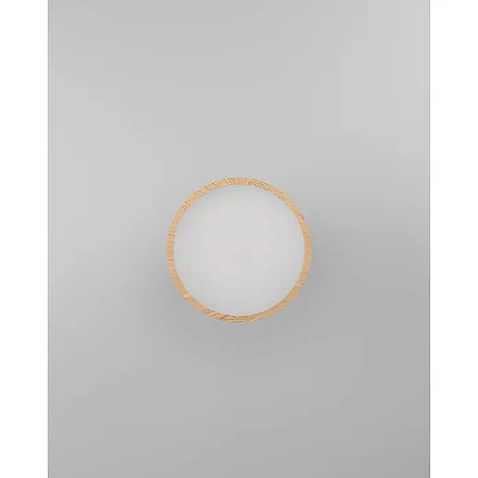 Eglo Deckenventilator Malpica - Weiß, Eiche, 77 cm - Runde Deckenleuchte mit hellem Holzrand und weißer, diffuser Abdeckung.