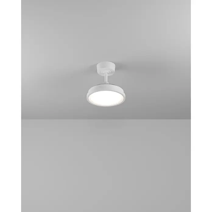 Eglo Deckenventilator Malpica - Weiß, 63 cm - Weiße runde Deckenleuchte, beleuchtet.