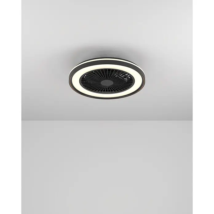 Eglo Deckenventilator SintAndré - Schwarz, 51 cm - Schwarzer Deckenventilator mit integriertem LED-Lichtring.