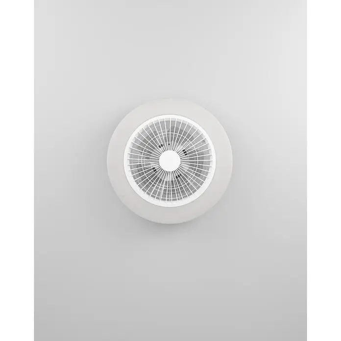 Eglo Deckenventilator Windley - 18 W, Weiß, Durchmesser: 51 cm - Weißer runder Decken- oder Abluftventilator mit Schutzgitter.