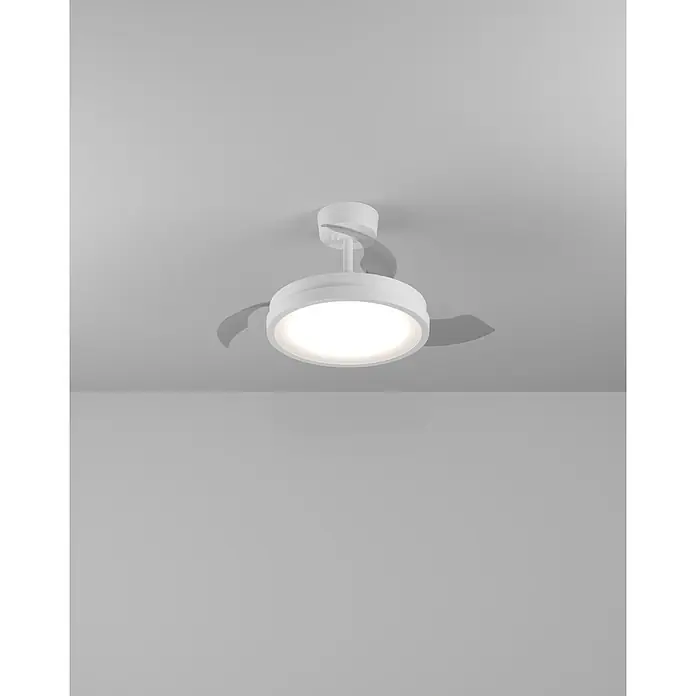 Eglo Deckenventilator Malpica - Weiß, 77 cm - Weißer Deckenventilator mit integrierter runder LED-Beleuchtung.