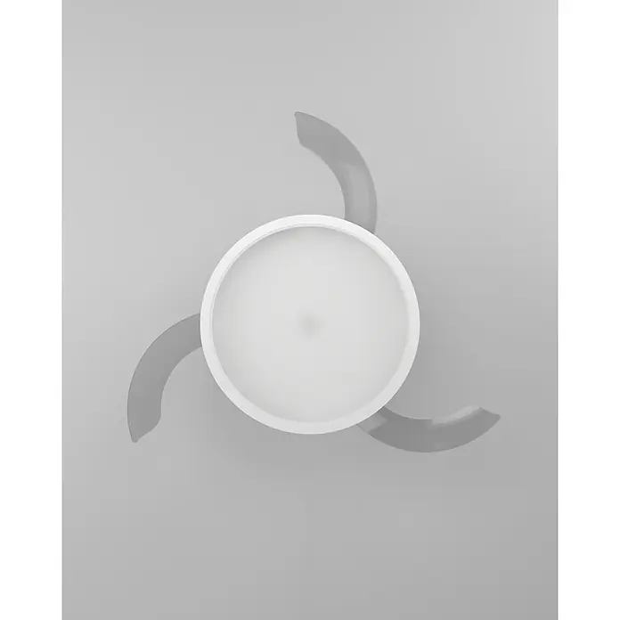 Eglo Deckenventilator Malpica - Weiß, 98 cm - Runde weiße Leuchte mit drei grauen, geschwungenen Flügeln.