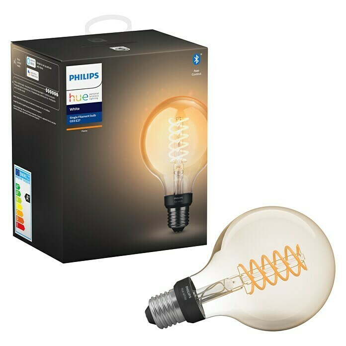 Philips Hue Bombilla LED (E27, 7 W, Blanco cálido, Intensidad regulable, Globo)