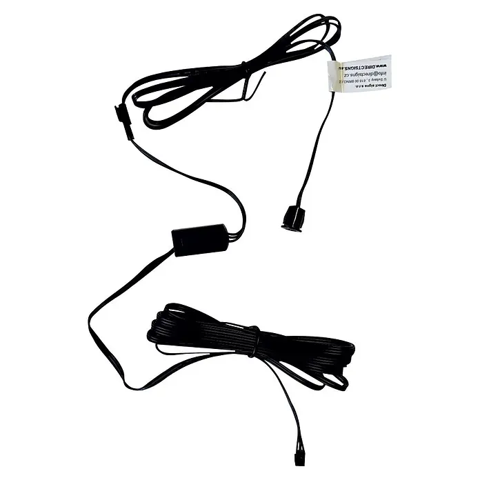 Direct Signs Sensor Akus Pir Trafo - Schwarz - Schwarzer Kabelbaum mit Inline-Steuerbox und verschiedenen Anschlüssen.