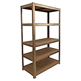 Metalen stellingkast ERRO (H x B x D: 180 x 90 x 40 cm, Draagvermogen per legbord: 175 kg, Aantal legborden: 5 st., Insteken, Koper)