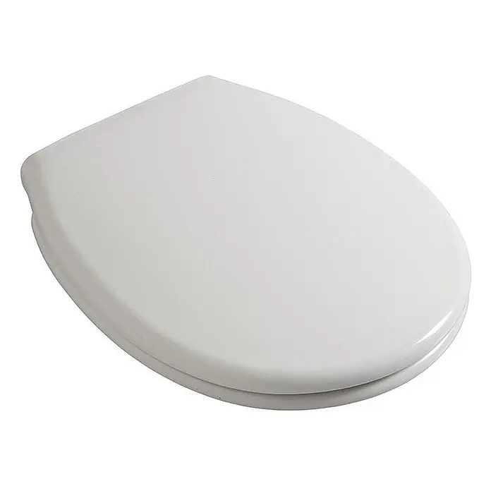 Kiamami Valentina WC-Sitz - Weiß - Weißer ovaler Toilettensitz.
