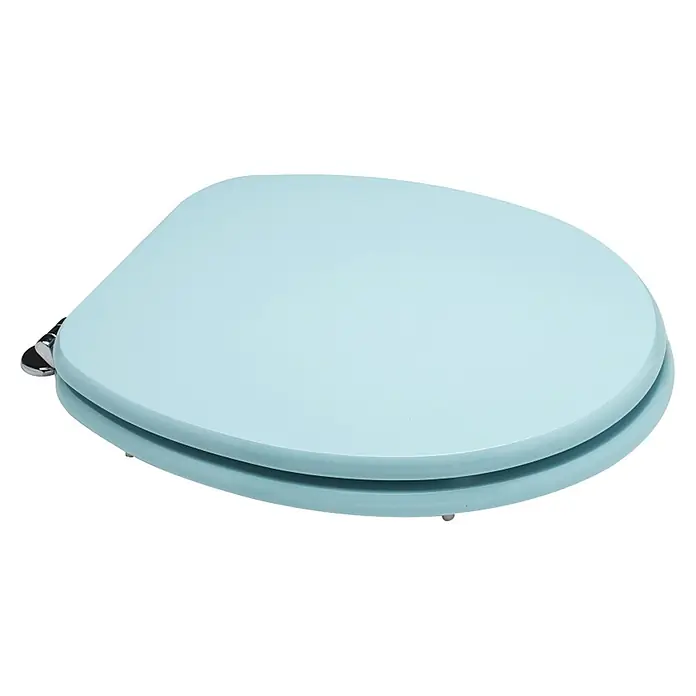 Kiamami Valentina WC-Sitz - Hellblau - Hellblauer Toilettensitz mit Chromscharnieren.