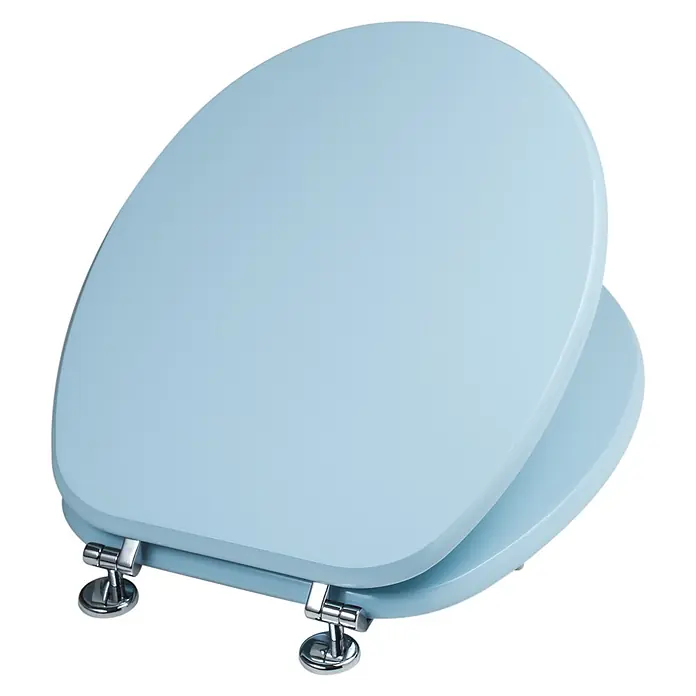 Kiamami Valentina WC-Sitz - Hellblau - Hellblauer WC-Sitz mit Chromscharnieren.
