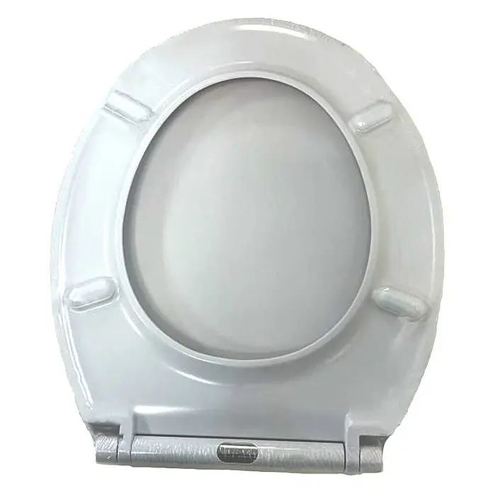 Kiamami Valentina WC-Sitz - Weiß, Mit Absenkautomatik - Weißer Toilettensitz und Deckel aus Kunststoff mit Scharnier.