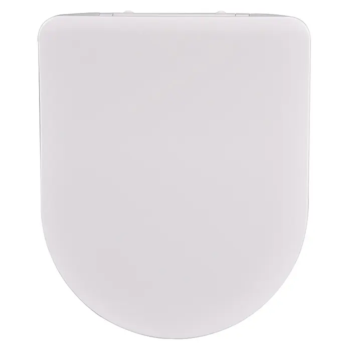 Kiamami Valentina WC-Sitz - Weiß, Mit Absenkautomatik - Weißer D-förmiger Toilettensitz.